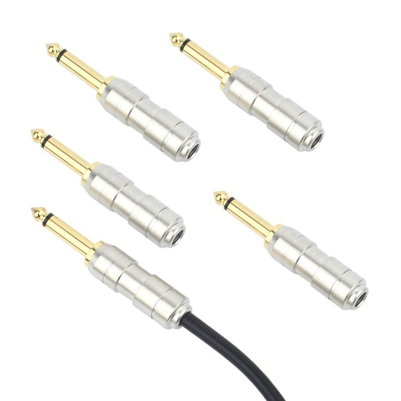 GiantBee 1/4" Audio Plugs 6.35 mm Plug TS Male 1/4 inch Heavy Duty Solder Type Mono Straight Connector for DJ Mixer, Speaker Guitar Cables, Patch Cable, Microphone Cables GiantBee (5 Pack) - Image 5